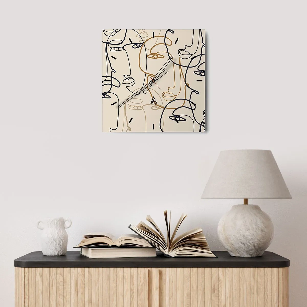 Wandklok - Klok - Het portret is vermenigvuldigd - 30x30 cm