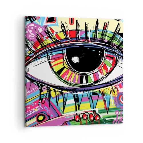 Schilderen op canvas - Kleurrijk oog - kleurrijke ziel - 60x60 cm