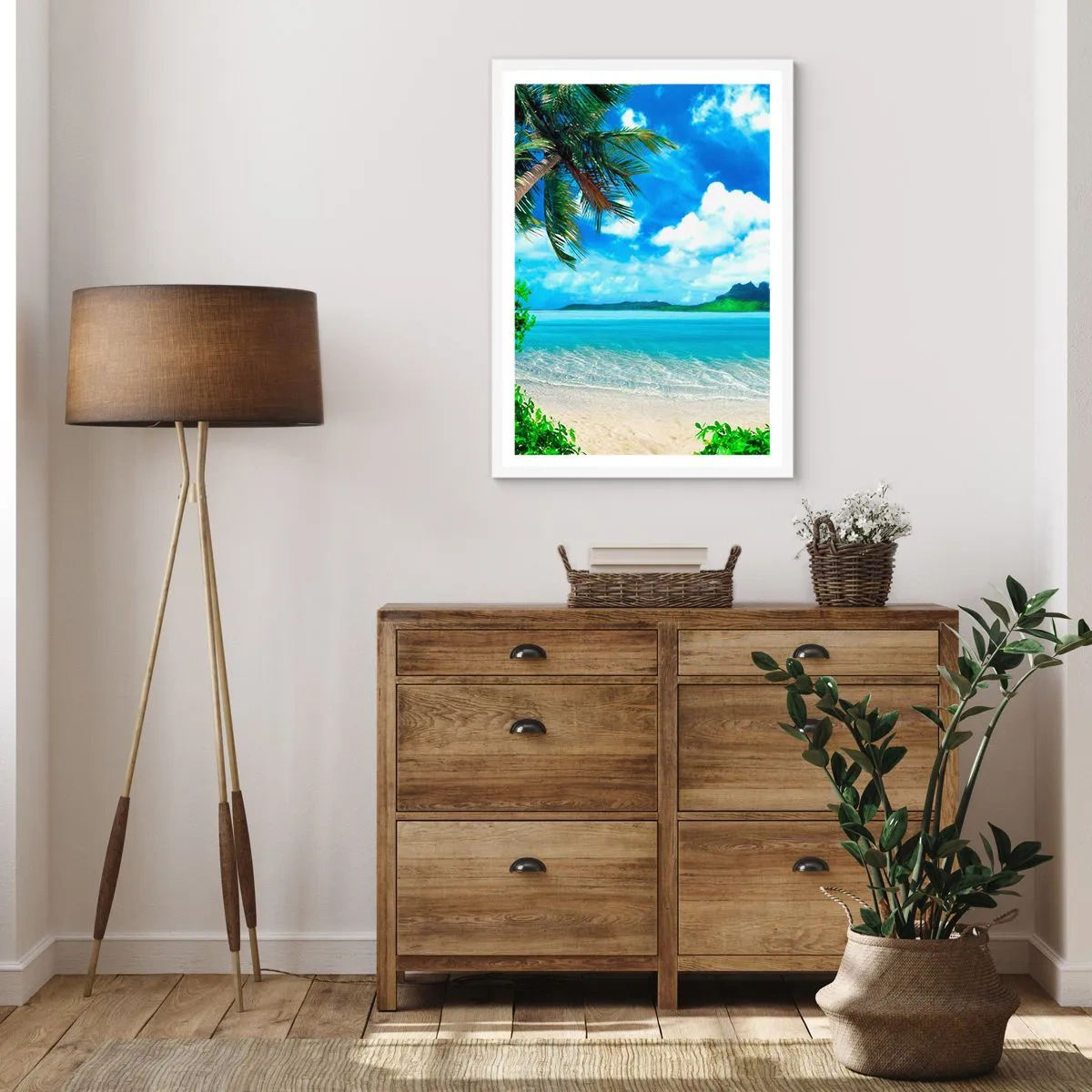Poster in een witte lijst - Het azuur van de tropen - 50x70 cm