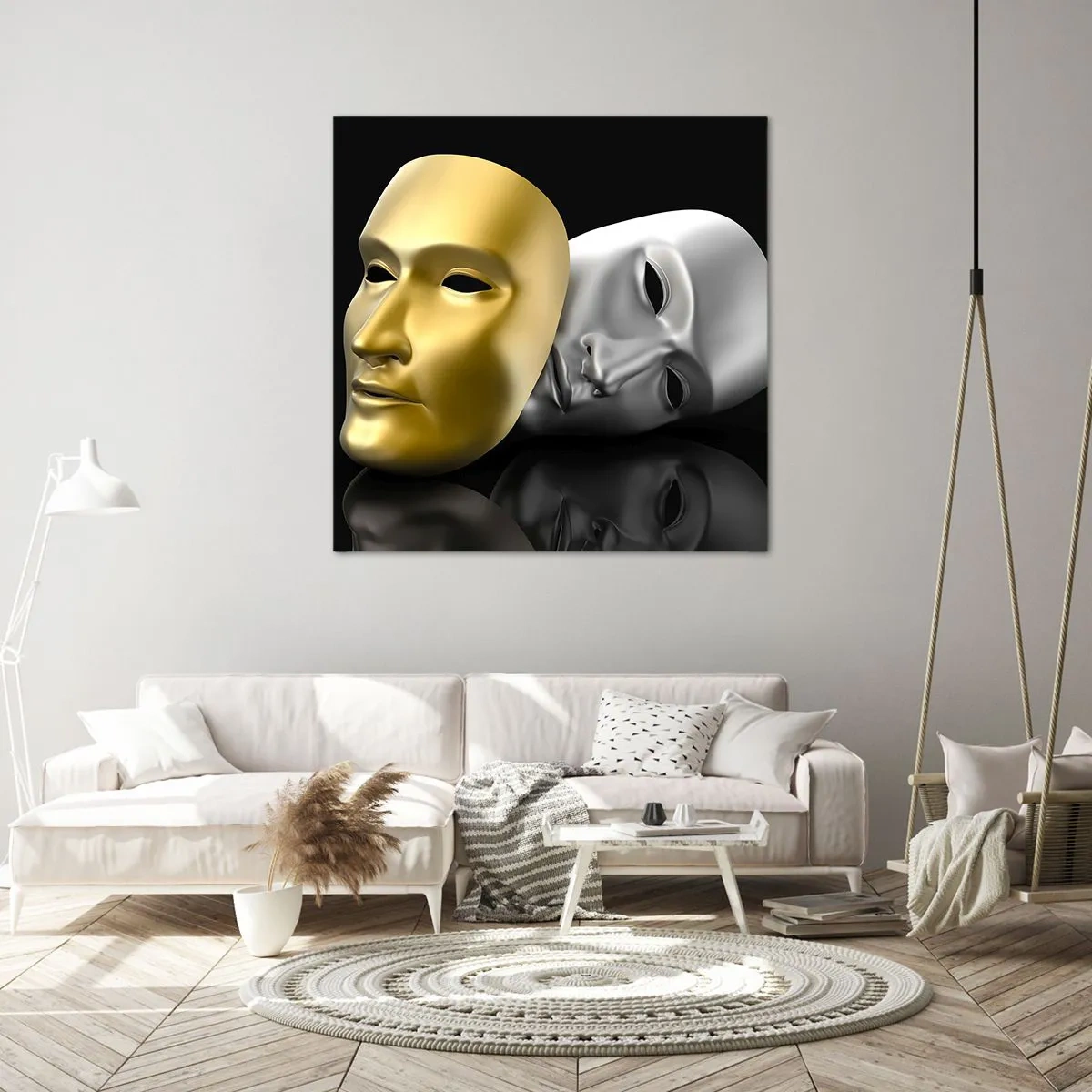 Schilderen op canvas - Het leven is theater - 40x40 cm