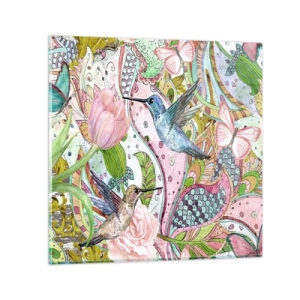 Schilderen op glas - Verstrikt in wijnstokken - 30x30 cm