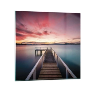 Schilderen op glas - De zachte vlam van de avond - 60x60 cm