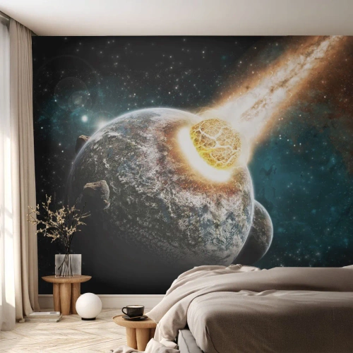 Fotobehang Premium Canvas - Vernietiging of geboorte - Abstractie, Kosmos, Komeet - 500x350 cm