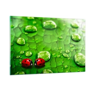 Schilderen op glas - Ontmoeting in het groen - 120x80 cm