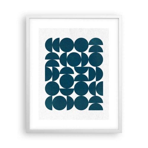 Poster in een witte lijst - Cirkels en halfcirkels - 40x50 cm