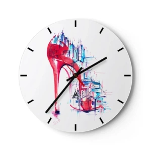 Wandklok - Klok - Een elegante vrouw uit de grote stad - 40x40 cm