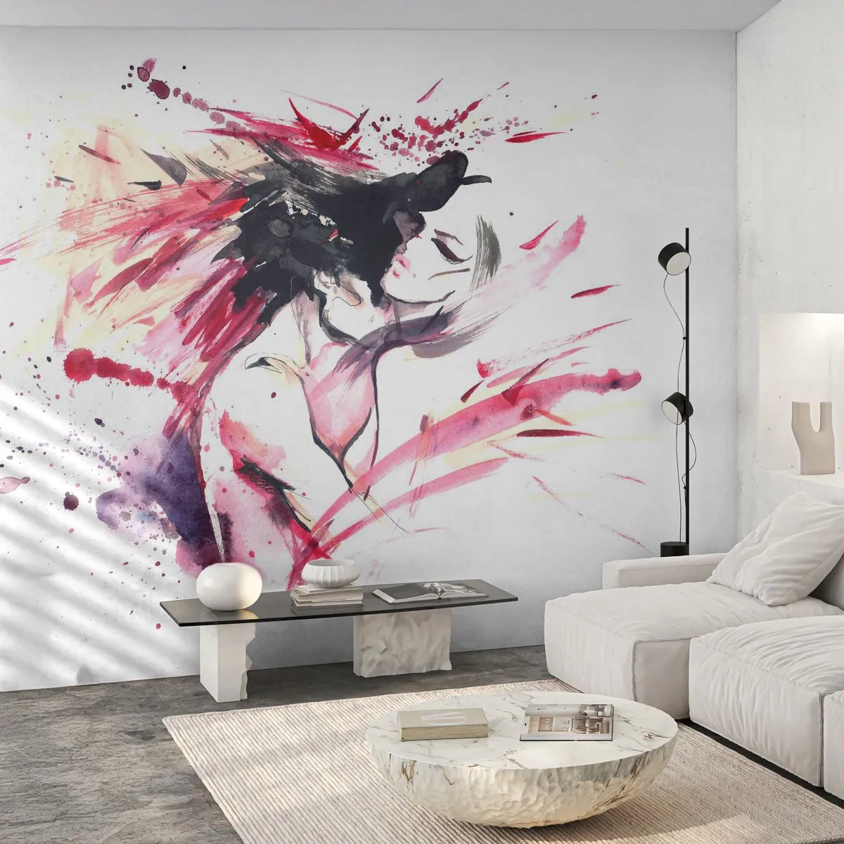 Fotobehang Standard Eco - Een liefdesvervulling - Abstractie, Vrouw en man, Liefde - 300x210 cm