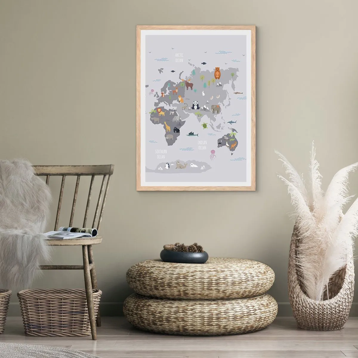 Een poster in een licht eiken lijst - Vertel me waar je vandaan komt ... - 61x91 cm