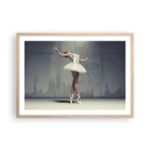 Een poster in een licht eiken lijst - Licht als een vogel - 70x50 cm