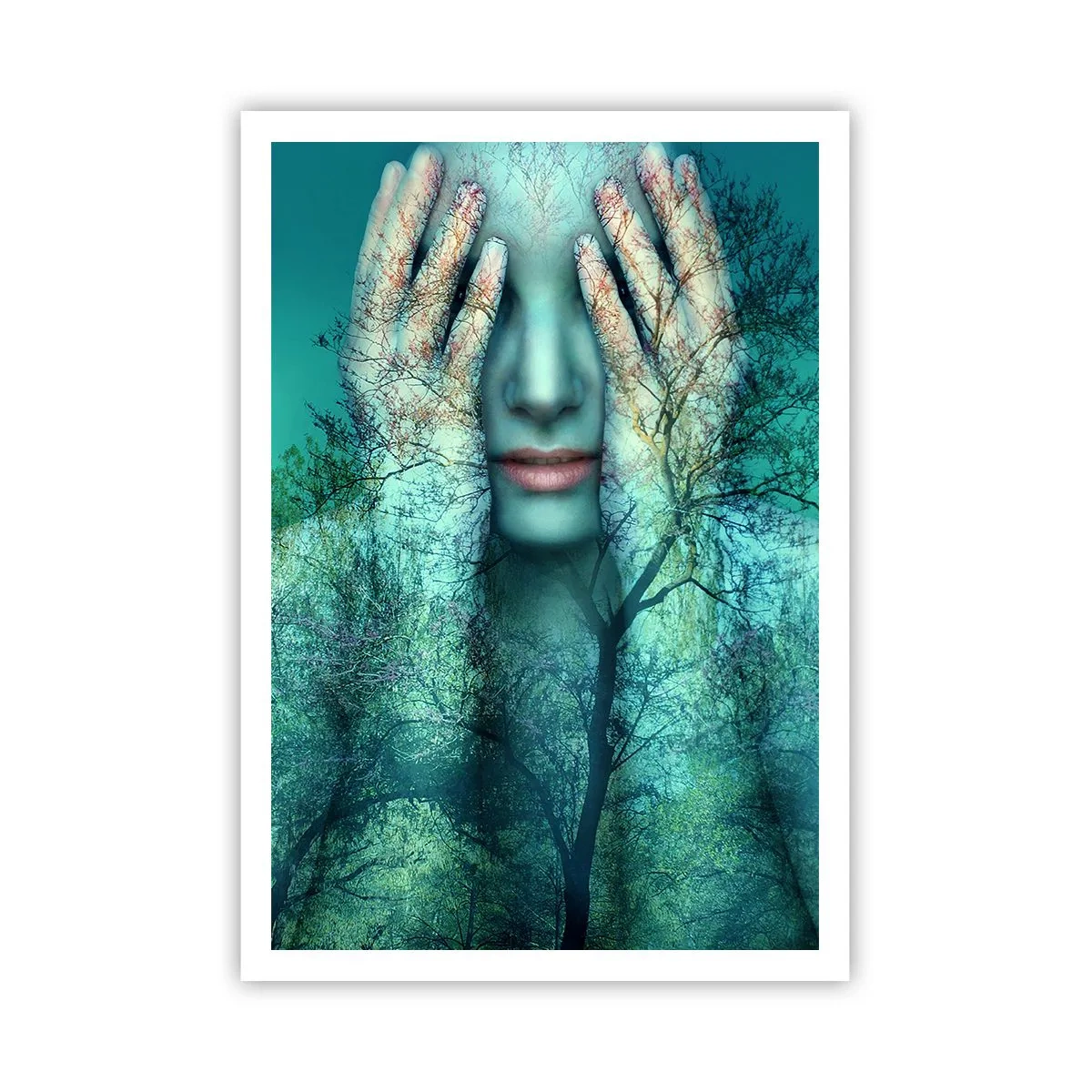 Poster - Ondergedompeld in blauw - 70x100 cm