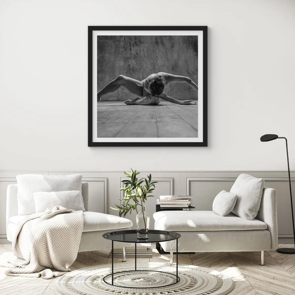 Poster in een zwarte lijst - Symmetrie gevonden - 30x30 cm