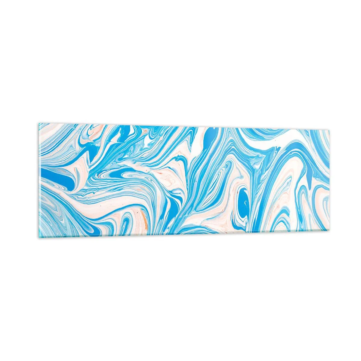 Schilderen op glas - Moeras in turkoois - 90x30 cm