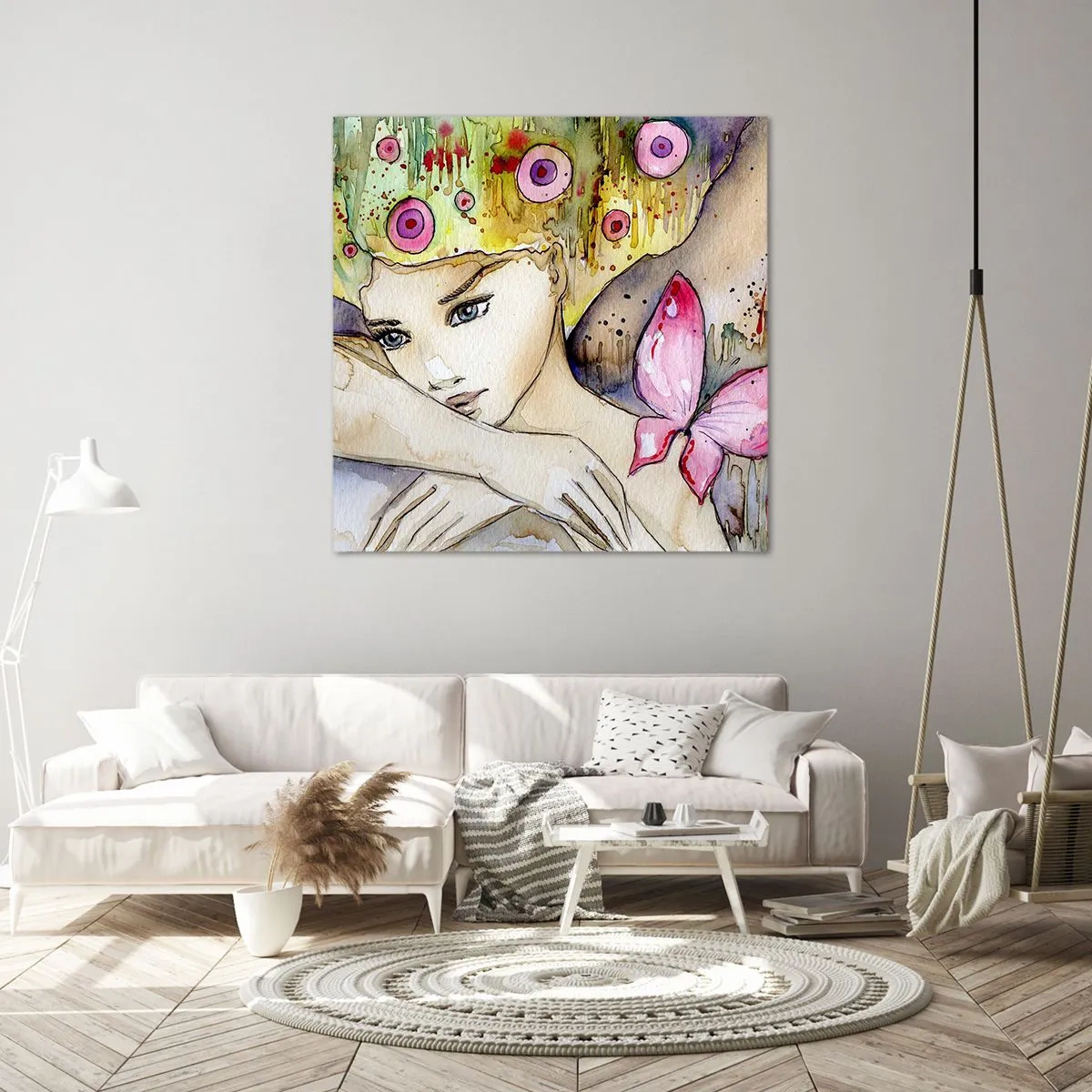 Schilderen op canvas - Vlinderprinses - 30x30 cm