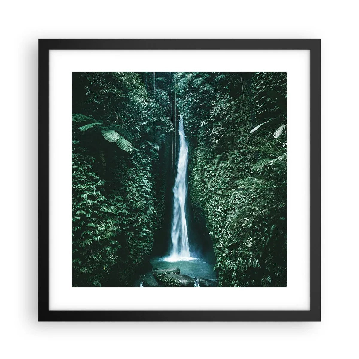 Poster in een zwarte lijst - Tropische spa - 40x40 cm
