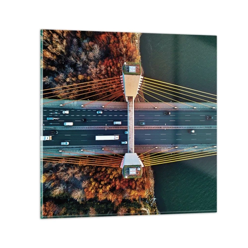 Schilderen op glas - BEYOND the waters, beyond the forest - 30x30 cm