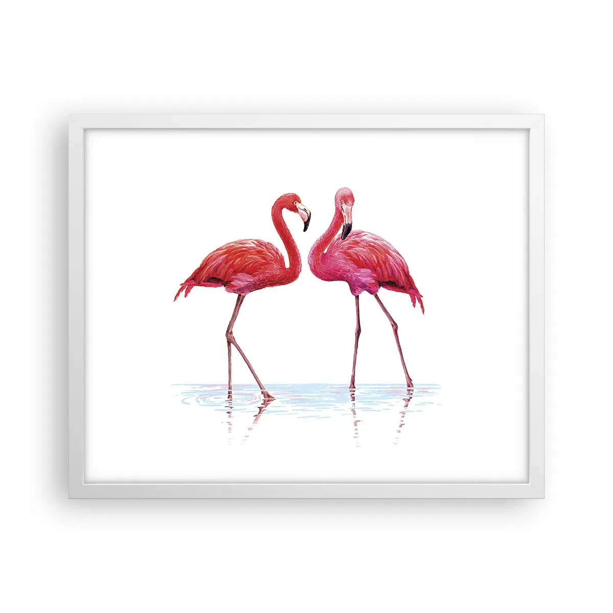 Poster in een witte lijst - Roze randez-vous - 50x40 cm