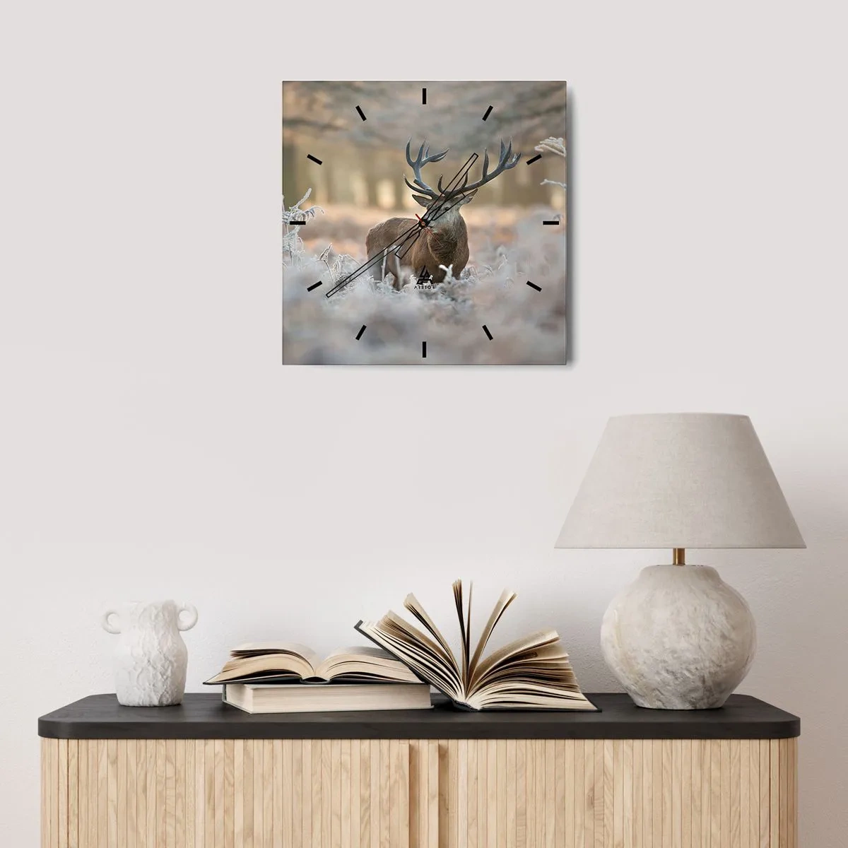 Wandklok - Klok - Een frisse ochtend - 40x40 cm