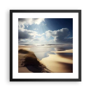Poster in een zwarte lijst - Strand, wild strand - 40x40 cm