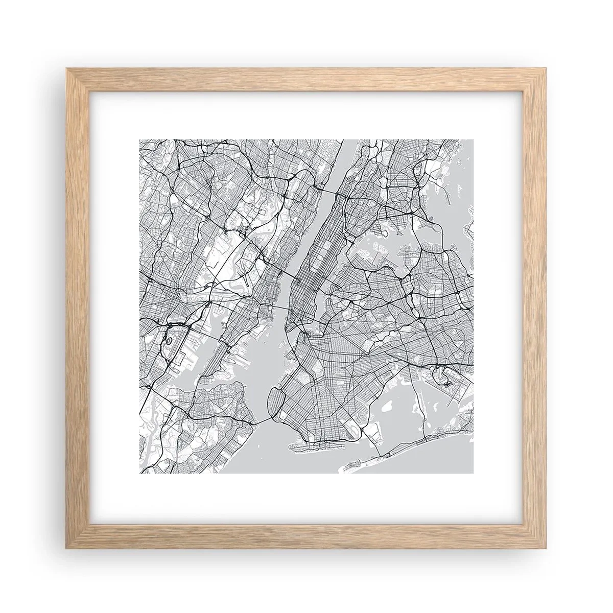 Een poster in een licht eiken lijst - De anatomie van een metropool - 30x30 cm