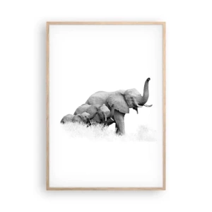 Een poster in een licht eiken lijst - Een twee drie - 70x100 cm