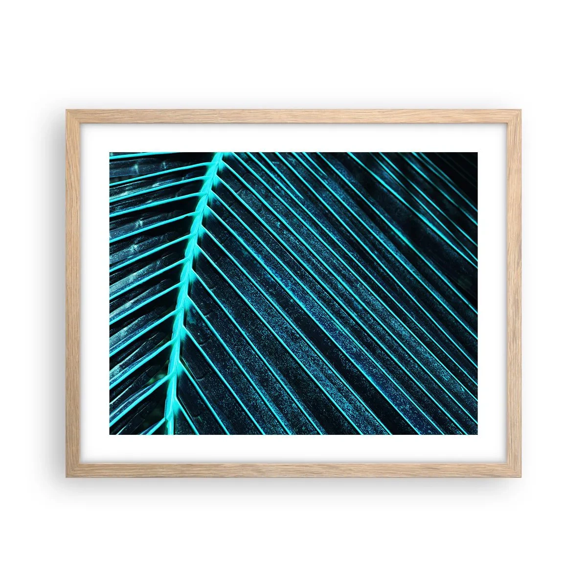 Een poster in een licht eiken lijst - Groene textuur - 50x40 cm