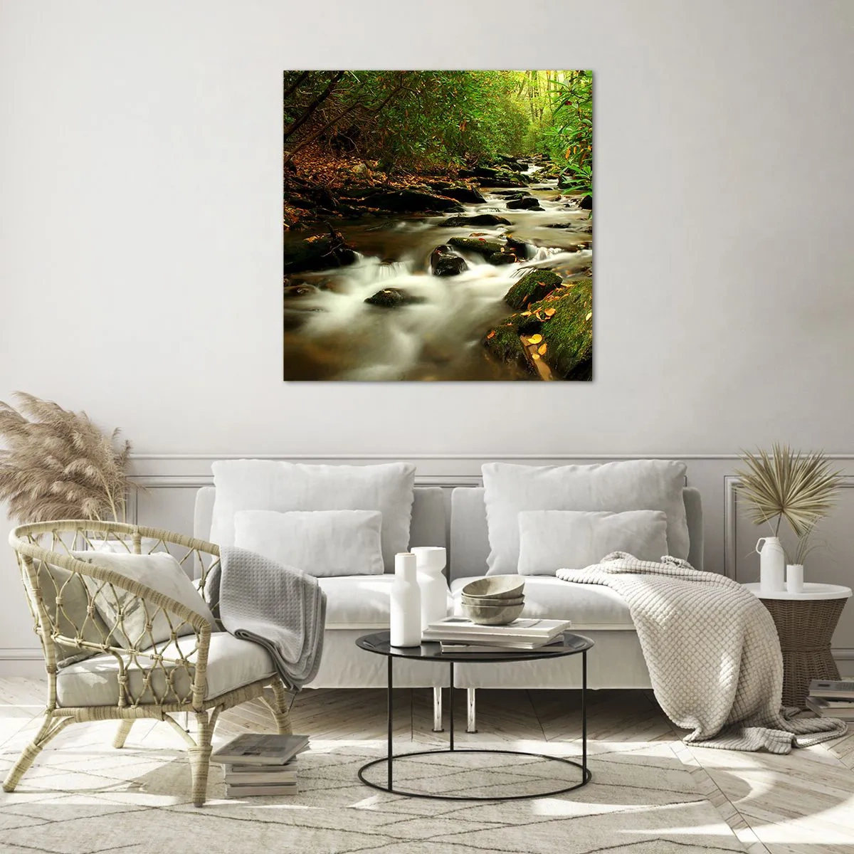 Schilderen op glas - Zoals vloeibaar zilver - 30x30 cm