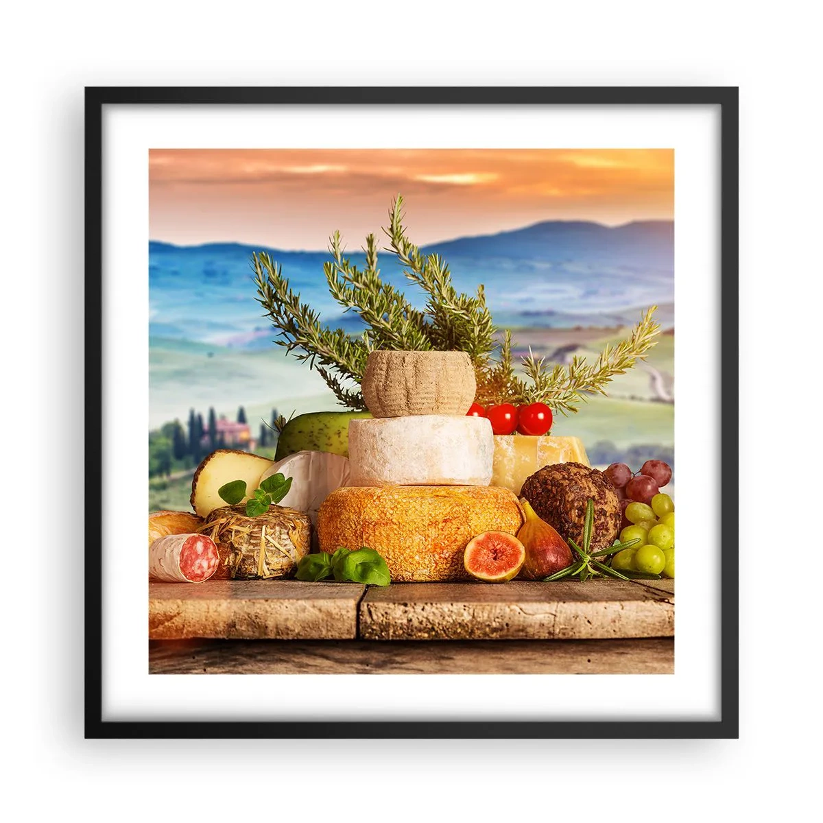 Poster in een zwarte lijst - De Italiaanse levensvreugde - 50x50 cm