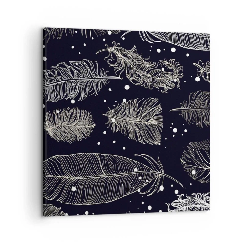 Schilderen op canvas - Gevederde kant - 60x60 cm