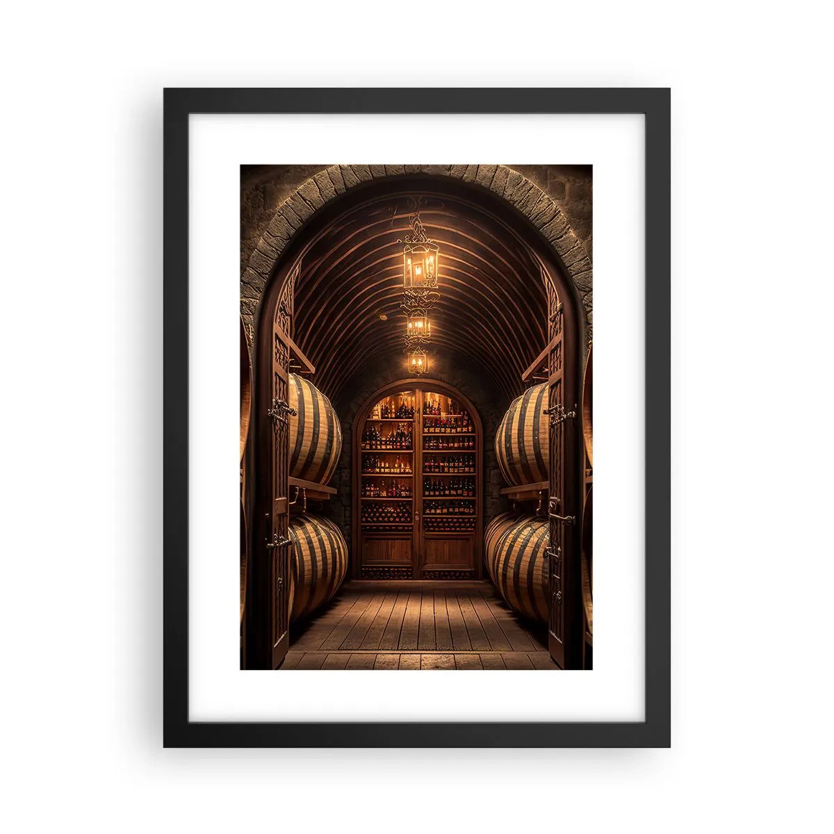 Poster in een zwarte lijst - Sfeervolle kelder - 30x40 cm