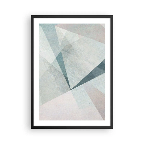 Poster in een zwarte lijst - Geometrische vormen in pasteltinten - 50x70cm - Makkelijk maar dynamisch - Moderne wanddecoratie voor woonkamer en slaapkamer ARTTOR