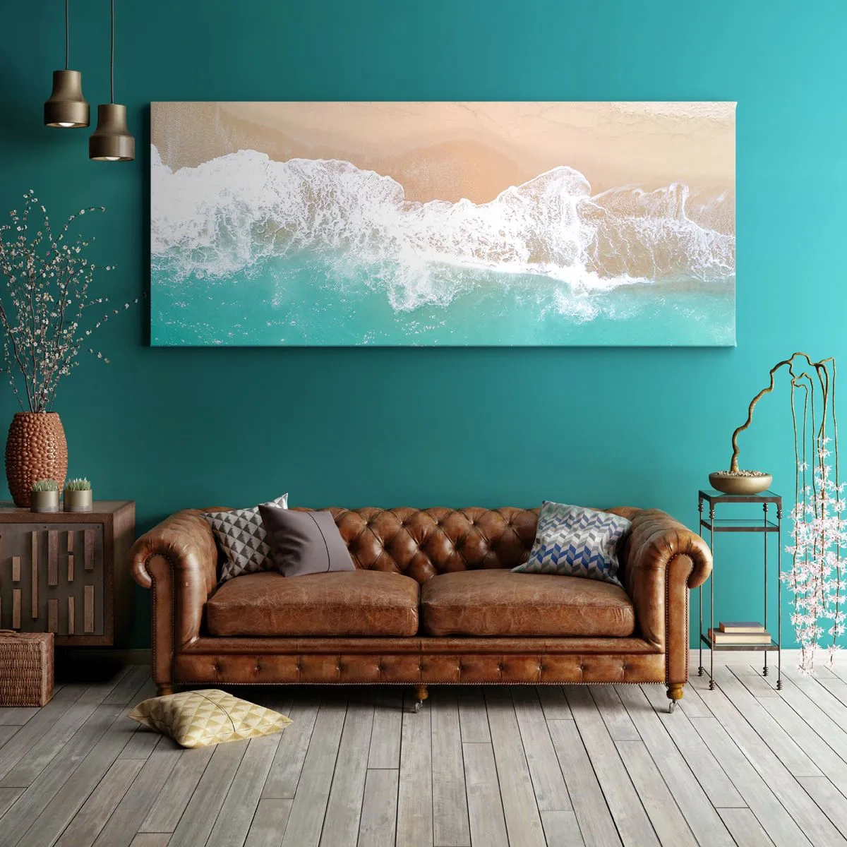 Schilderen op canvas - Een strelende aanraking - 100x40 cm