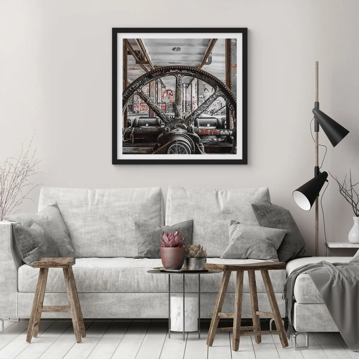 Poster in een zwarte lijst - Het geheime leven van de fabriek - 30x30 cm