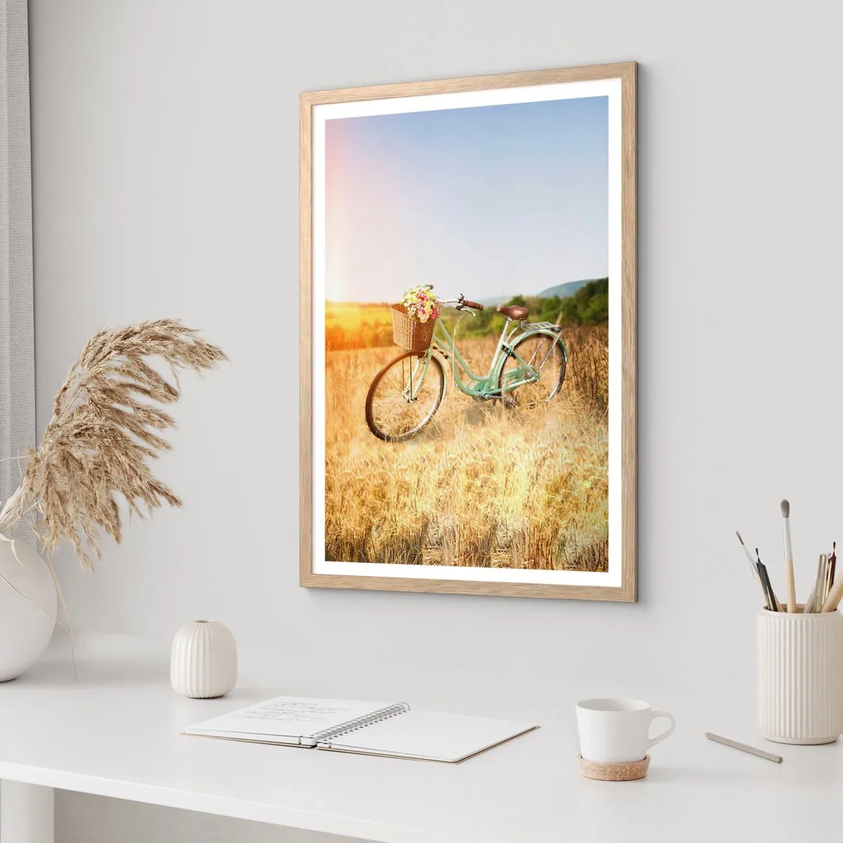 Een poster in een licht eiken lijst - Ik blijf hier nog even - 70x100 cm