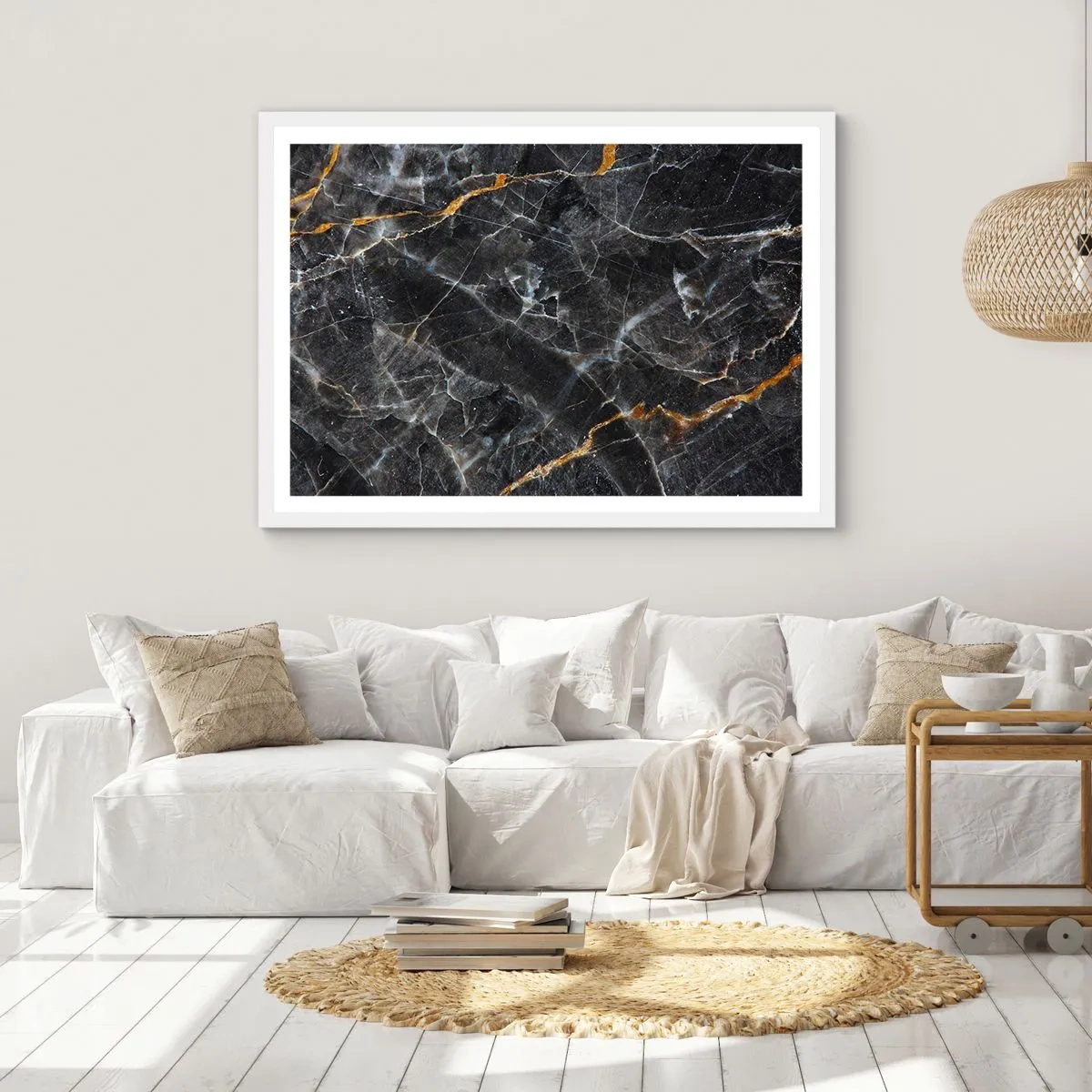 Poster in een witte lijst - Het innerlijke leven van de steen - 100x70 cm