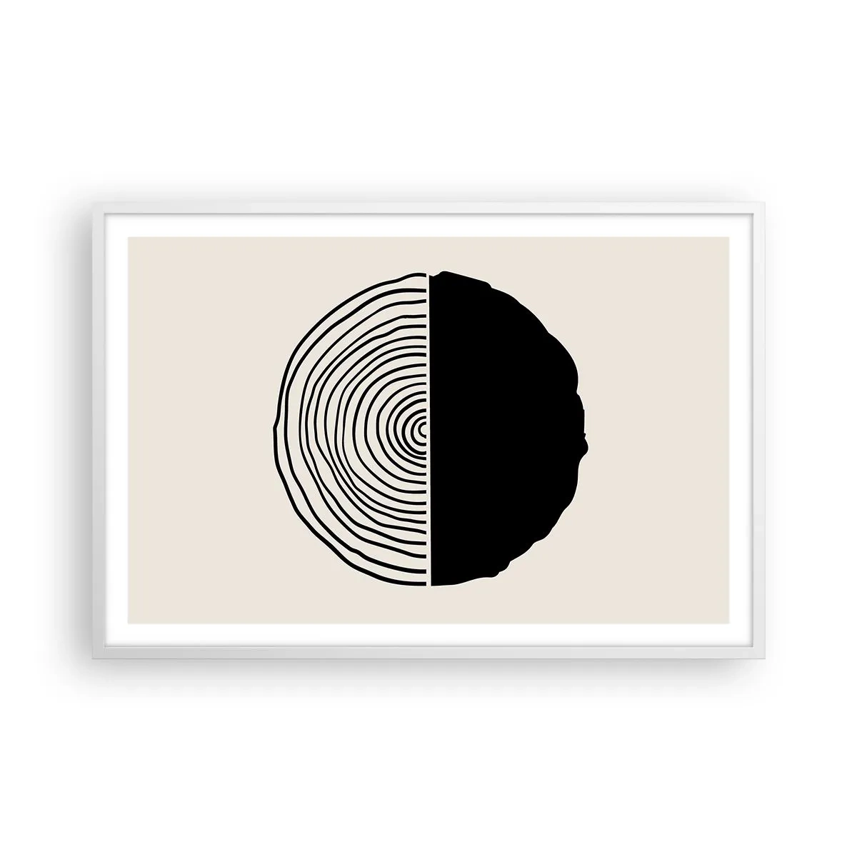 Poster in een witte lijst - Half om half - 91x61 cm