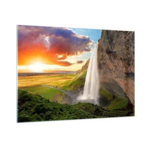 Schilderen op glas - De volheid van de IJslandse zomer - 100x70 cm