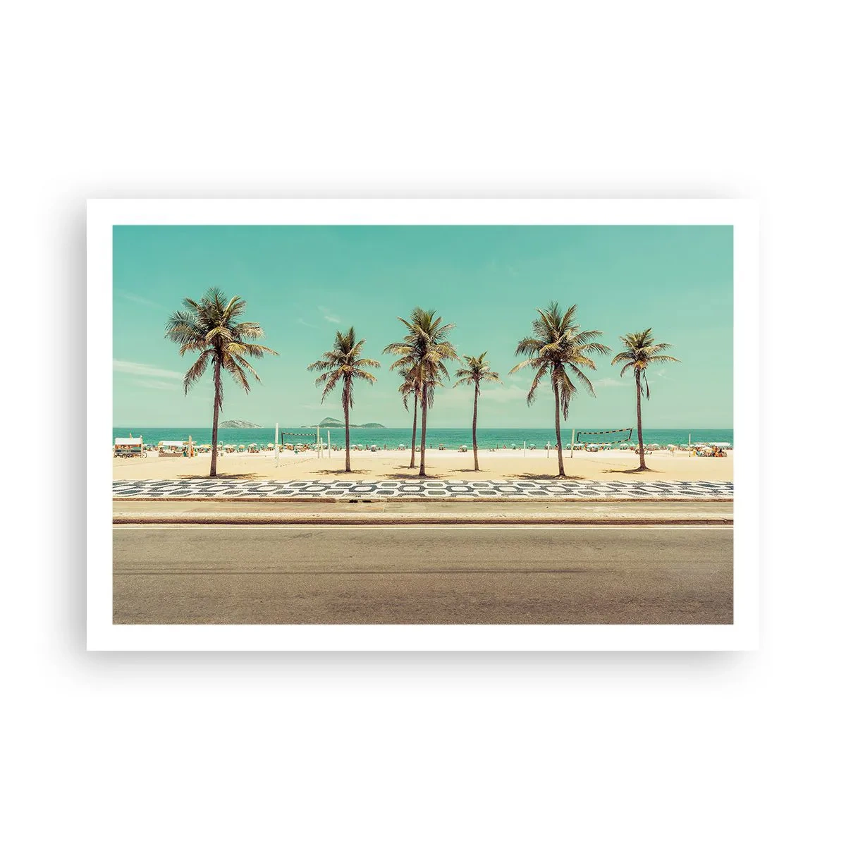 Poster - Op wacht op het strand - 91x61 cm