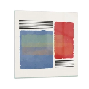 Schilderen op glas - De geest en de letter van de geometrie - 70x70 cm
