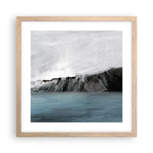 Een poster in een licht eiken lijst - Water – aarde: botsing der elementen - 40x40 cm