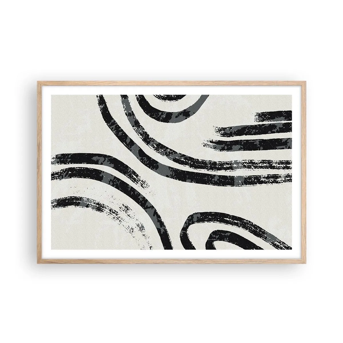 Een poster in een licht eiken lijst - Half gestopt - 91x61 cm