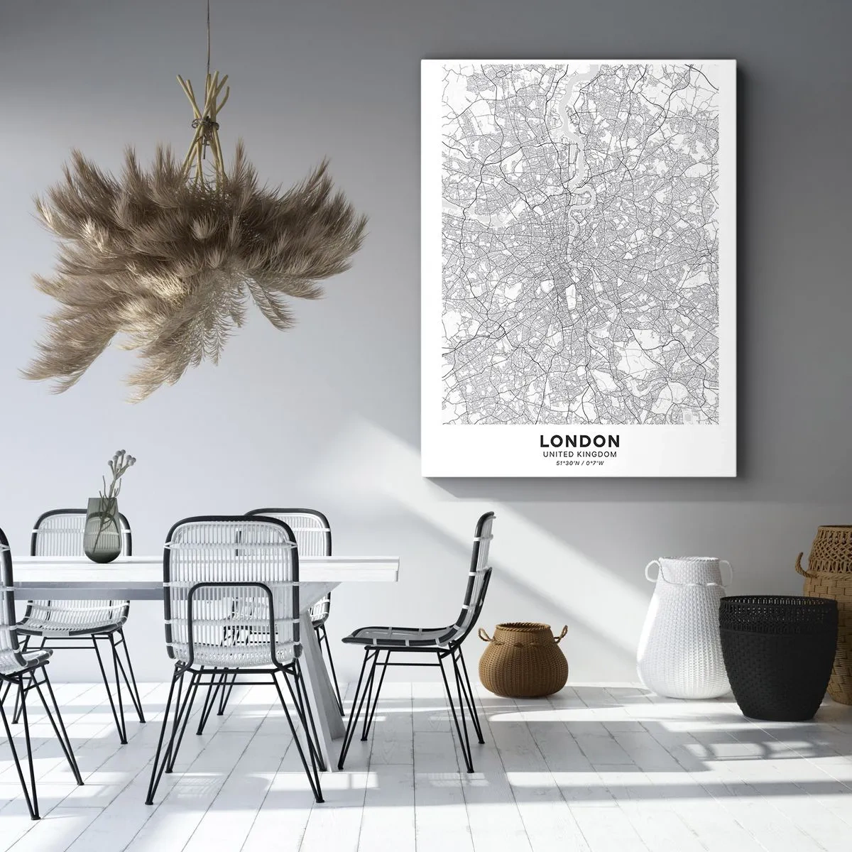 Schilderen op canvas - Kaart van het doolhof van Londen - 55x100 cm