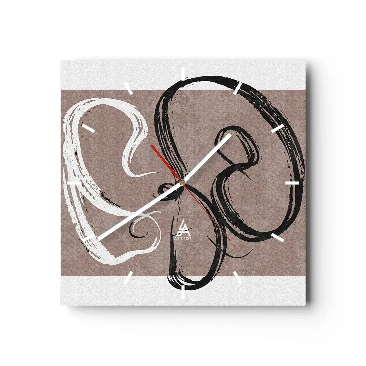 Wandklok - Klok - Compositie – de zoektocht naar volheid - 40x40 cm