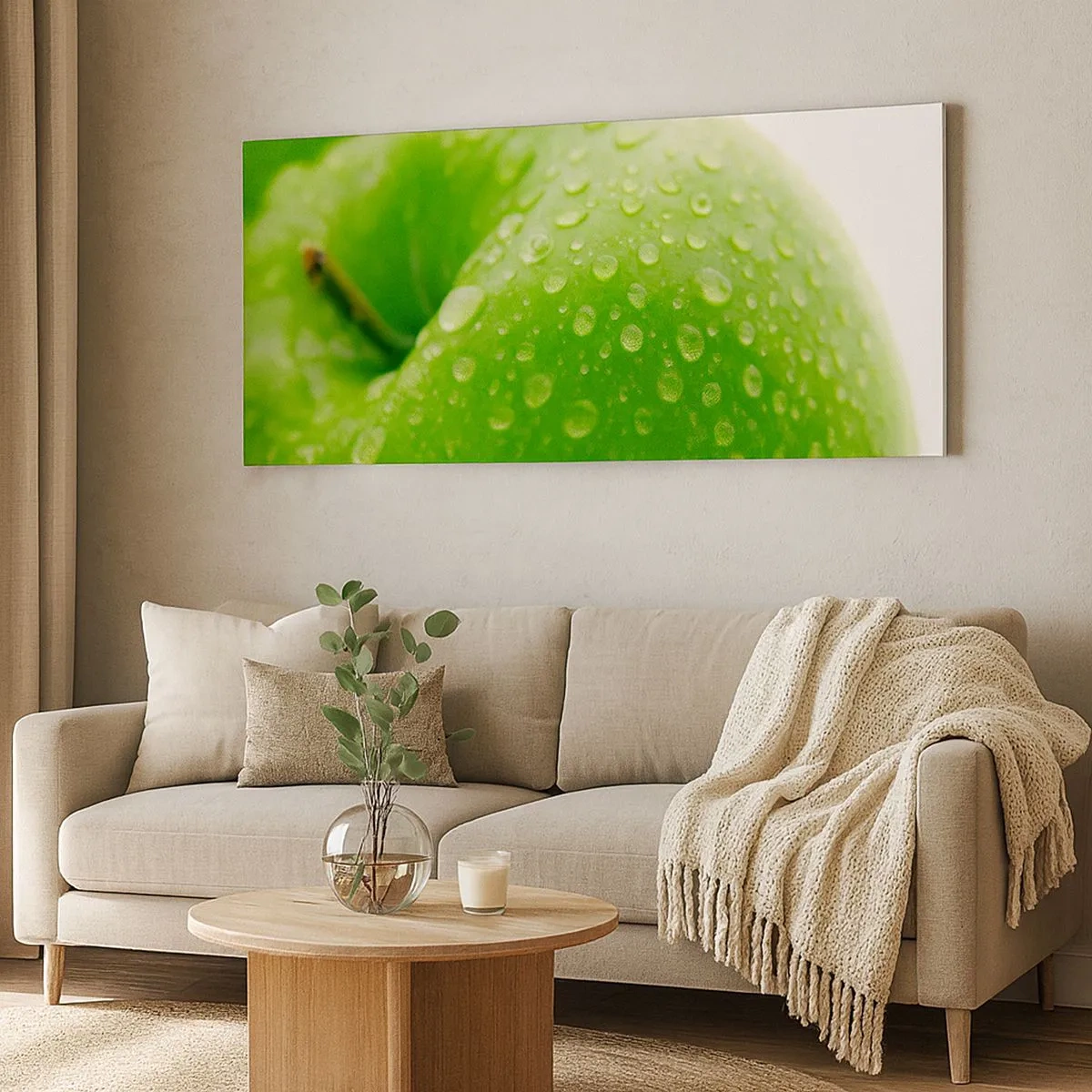 Schilderen op canvas - Groene koele frisheid - 100x40 cm