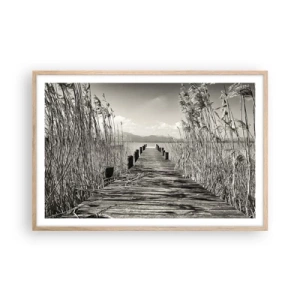 Een poster in een licht eiken lijst - In de stilte van het gras - 91x61 cm