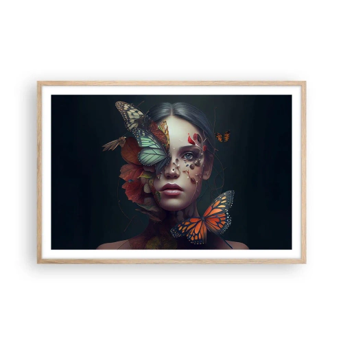 Een poster in een licht eiken lijst - Een prachtige metamorfose - 91x61 cm