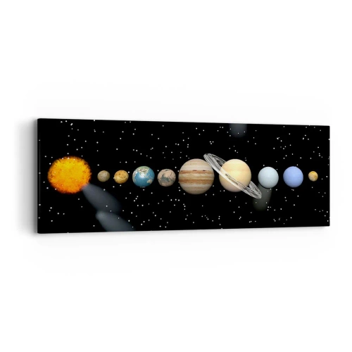 Schilderen op canvas - En de planeten razen, razen... - 90x30 cm