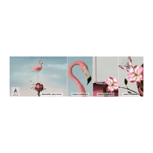 Fotobehang Monster Zelfklevend Deluxe Sticker - Basketbal allegorie - Abstractie, Flamingo, Vogel - 100x30 cm