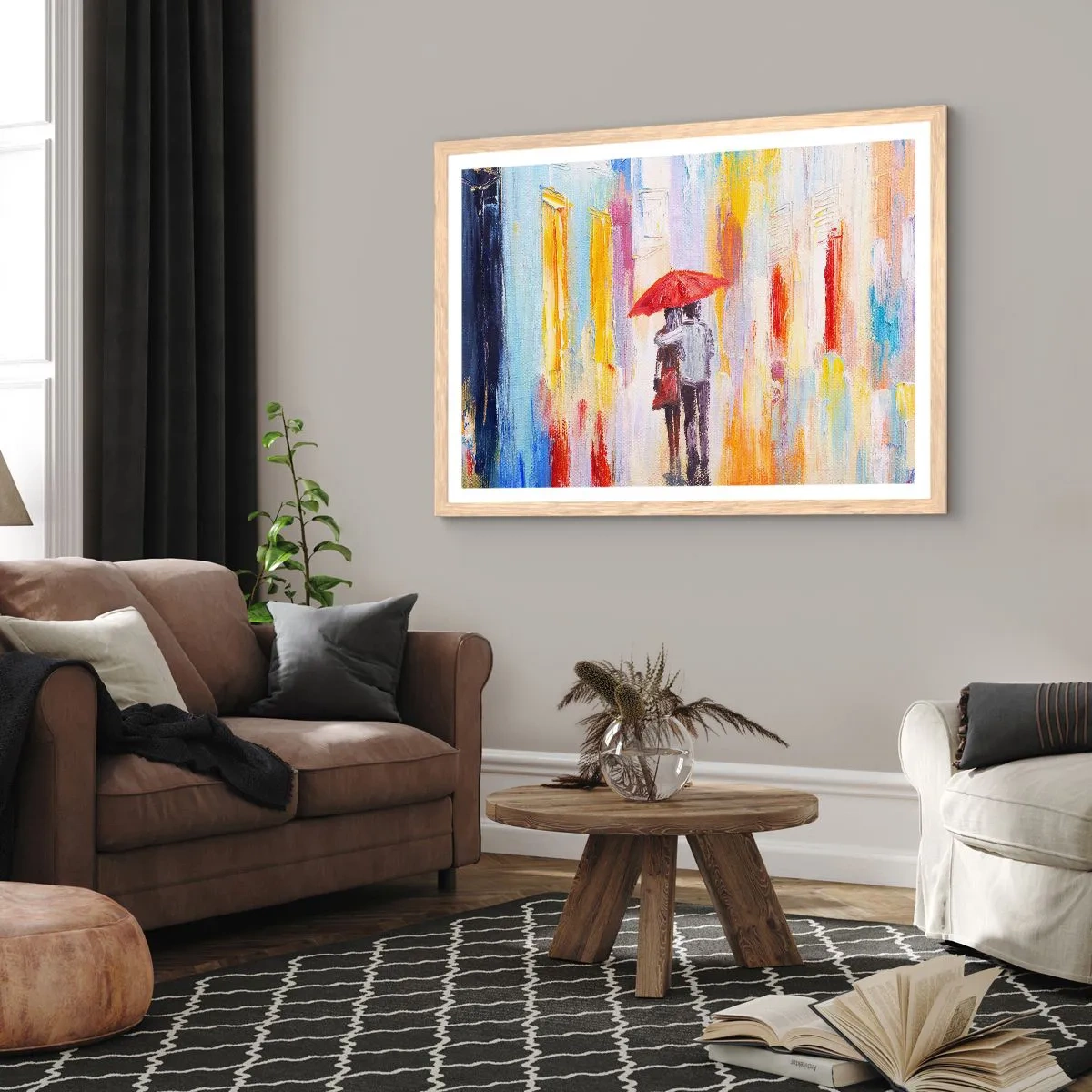 Een poster in een licht eiken lijst - Laat het maar regenen - 40x30 cm