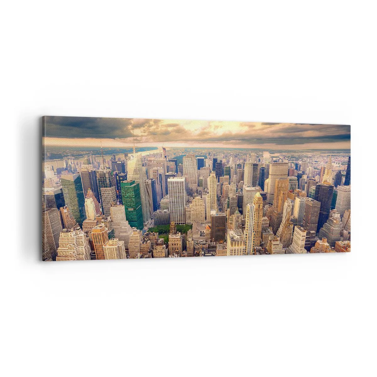 Schilderen op canvas - Vergulde metropool - 100x40 cm