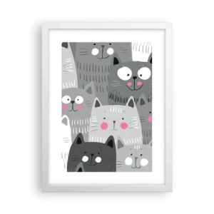 Poster in een witte lijst - De wereld van de kat - 30x40 cm